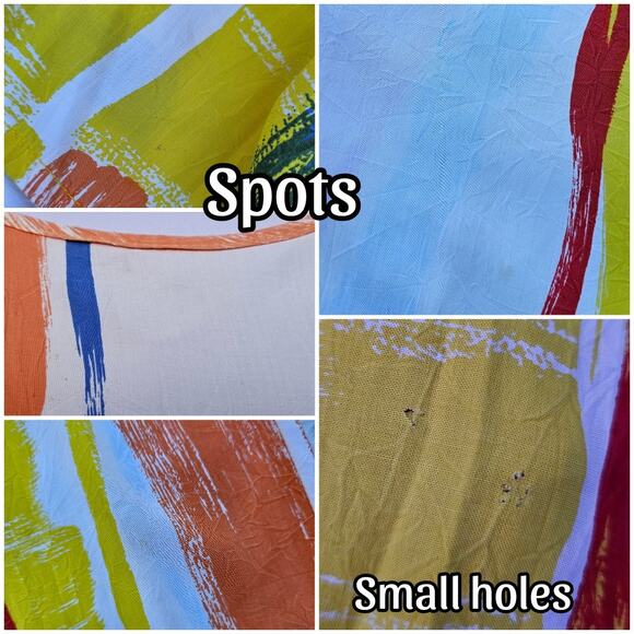 Vtg Jams World Janice Dress M Primary Stripe Yellow Kidcore Sleeveless Vintage - Picture 5 of 8